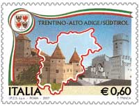 Francobollo della regione Trentino Alto Adige